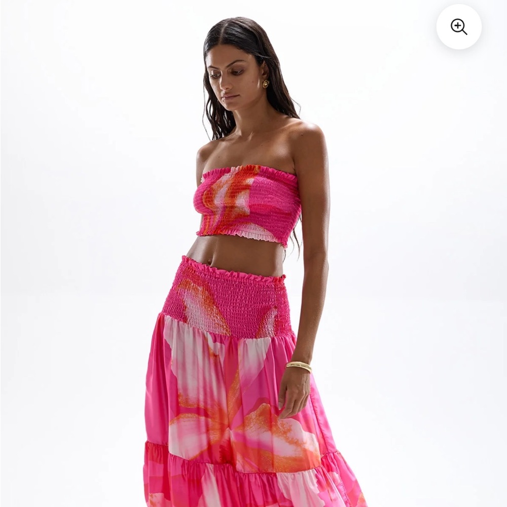 Cin Cin Vagabond Pink Floral tube top - maxi skirt available too!